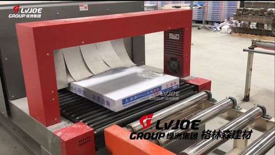 Automatic gypsum ceiling tile wrapping machine
